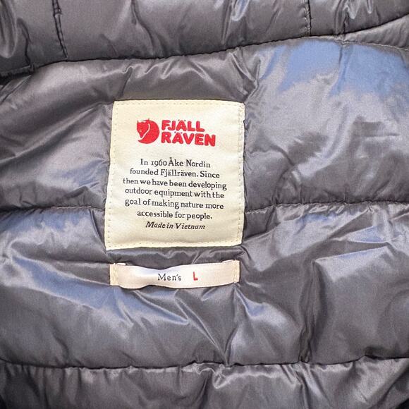 Fjallraven Skogso Padded Jacket Men's Large Blue Hooded Coat - Picture 6 of 7